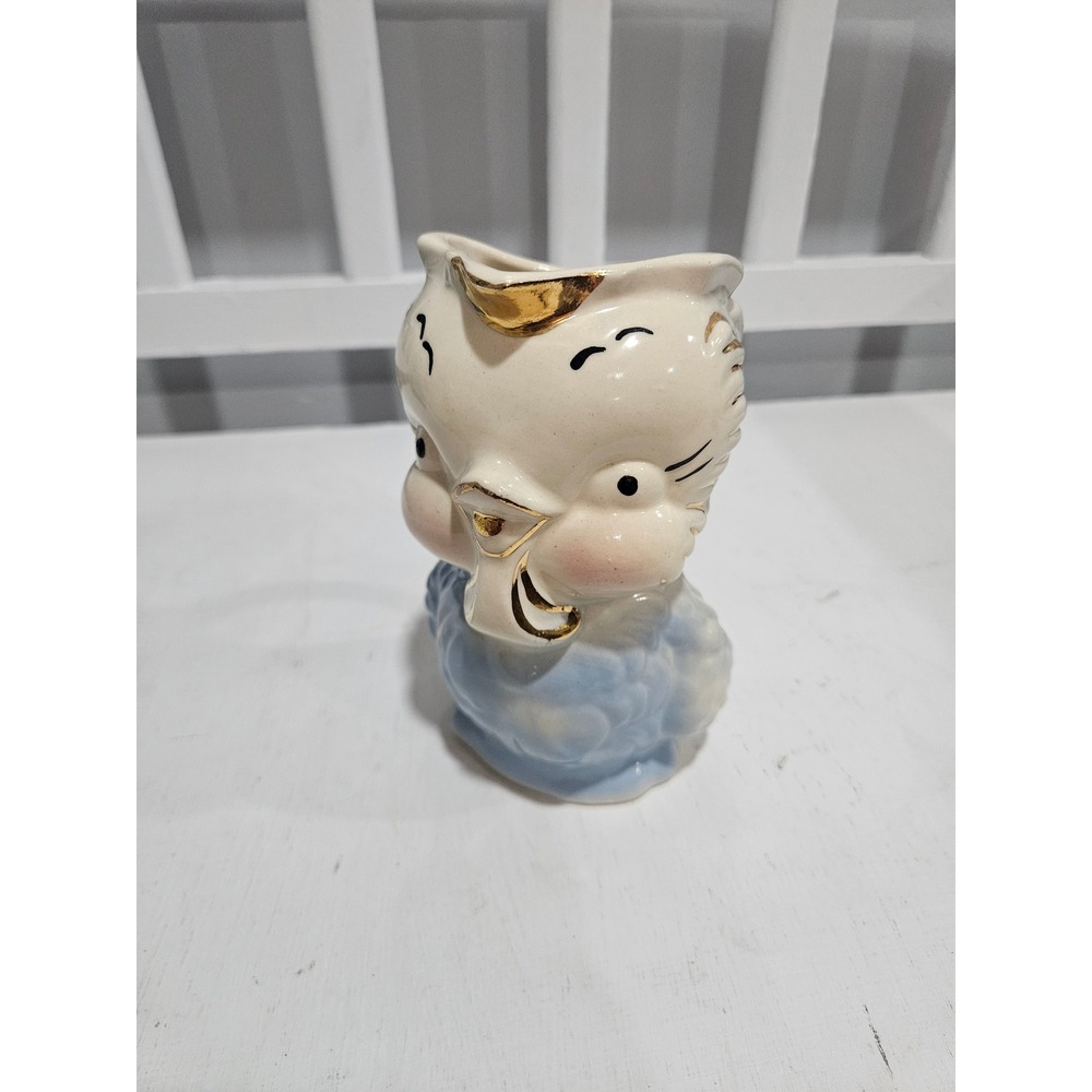 Vtg Shawnee Pottery Bluebird Chick Gold Trim Ceramic Creamer 6"
